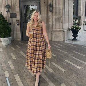 Plaid midi dress - Daughters of India